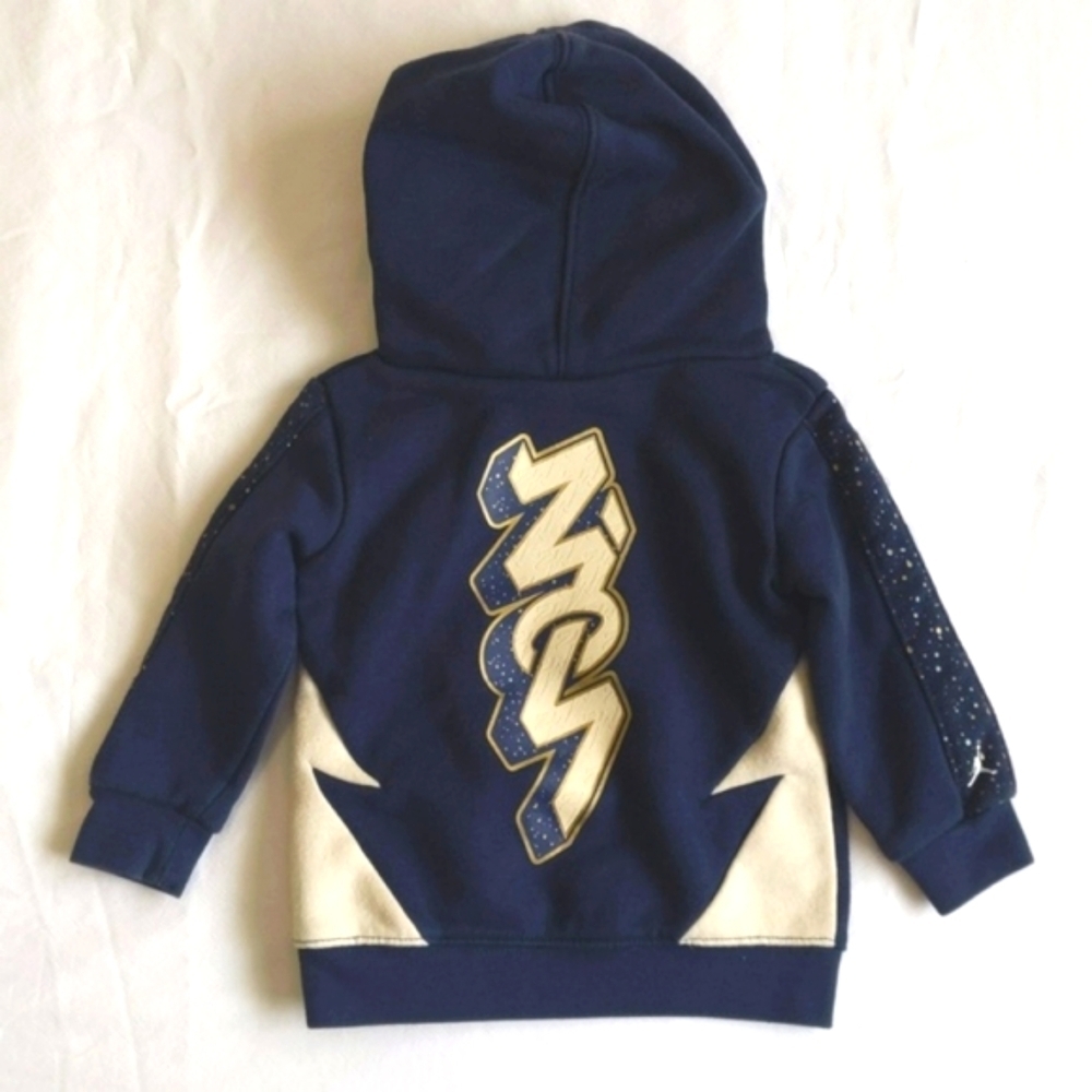 Air Jordan Zion Williamson Pullover Hoodie Navy Gold Baby Size 12M